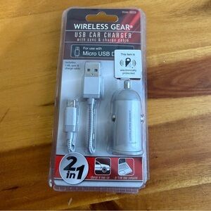 Wireless Gear 2 in 1 micro usb charger and cord
